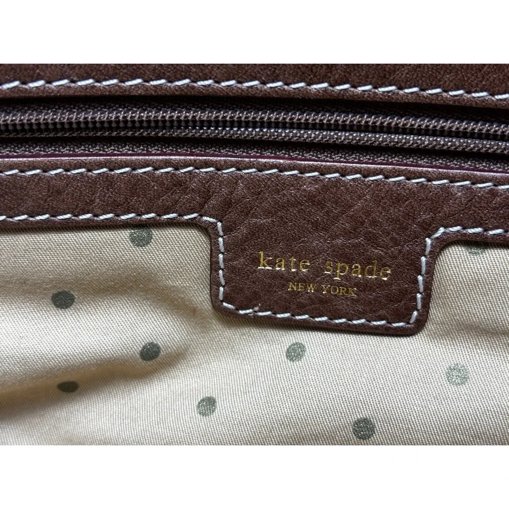 Kate Spade Stevie Baby Satchel Tan Canvas‎ Brown Trim Utility Bag Chic